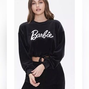 Barbie‎ Velour Black Pullover Sweatshirt